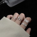A35119 s925 sterling silver hollowed rhinestone butterfly ring