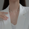 A34045 s925 sterling silver rhinestone circle necklace