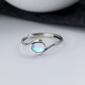 A43754 s925 silver thai artificial glass spiral elegant ring