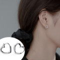 A36011 s925 sterling silver heart heartshape hoop chic fashion earrings