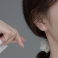 A36611 s925 sterling silver sweet pink heart earrings