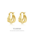 A36421 925 sterling silver multilayer bar earrings