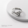 A34397 s925 sterling silver fashion silver hollowed rope adjustable ring