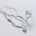 A38406 s925 sterling silver oval dainty necklace
