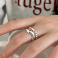 A43724 simple s925 sterling silver unique ring