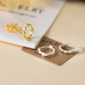 A44892 s925 sterling silver dainty simple geometric circle stud earrings