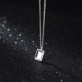 A32443 s925 sterling silver square pendant unique chic geometric necklace