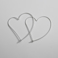 A43566 s925 silver dangle hollowed heart sweet hoop elegant earrings
