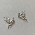 A44323 sterling silver butterfly stud simple elegant earrings