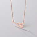 A38370 s925 sterling silver sparkling rhinestone design unique elegant necklace