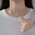 A39043 s925 silver thai oval pendant simple necklace