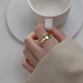 A36213 s925 sterling silver doublelayer hollowed ring