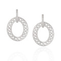 A43585 geometric circle hollowed s925 sterling silver elegant rhinestone earrings