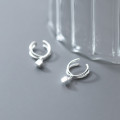 A32316 s925 sterling silver clipon chic unique square pendant doublelayer ba earrings