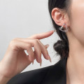 A44778 s925 silver hollowed geometric stud earrings