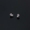 A33194 s925 sterling silver simple trendy rhinestone pink cute sweet earrings