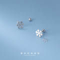 A33618 s925 sterling silver fashion sweet chic simple snowflake earrings