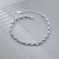 A38057 s925 sterling silver circle hollowed charm design bracelet