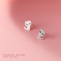 A31668 s925 sterling silver simple rhinestone cute cute chic earrings
