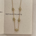 A44727 sterling silver flower simple necklace