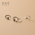 A32309 s925 sterling silver tiny unique chic cute squar earrings