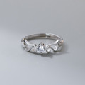 A41859 s925 sterling silver simple sweet bar rhinestone ring