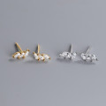 A36817 s925 sterling silver unique cute leaf earrings