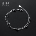 A33343 s925 sterling silver doublelayer charm bracelet
