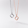A34517 s925 sterling silver rhombic lip chain necklace