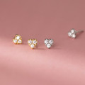 A44399 s925 sterling silver trendy sweet unique rhinestone heart stud earrings
