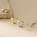 A42777 s925 sterling silver fashion sweet simple pearl design earrings