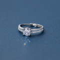 A39975 s925 sterling silver double doublelayer rhinestone grade elegant ring