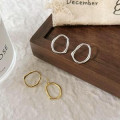A43723 sterling silver stud hollowed dangle earrings