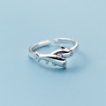 A39241 s925 sterling silver dolphin vintage design elegant unique ring