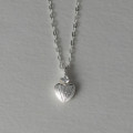 A44722 s925 silver simple rhinestone heart necklace