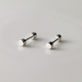A43564 s925 silver geometric stud simple unique earrings