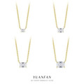 A43022 s925 sterling silver fashion square cubic zirconia geometric necklace