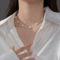 A36941 s925 sterling silver chic short pearl necklace