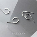 A45506 s925 silver elegant geometric stud fashion simple earrings