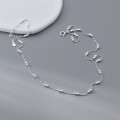 A46403 s925 silver simple elegant square necklace