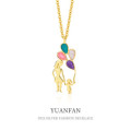 A38603 sterling silver ball elegant necklace