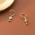 A34807 s925 sterling silver unique key chic simple trendy rhinestone earrings