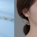 A35828 s925 sterling silver twist rhinestone earrings