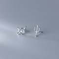 A35539 s925 sterling silver chic simple glass small cute earrings