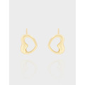 A40063 design geometric hollowed heart stud sterling silver s925 earrings