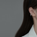 A34817 s925 sterling silver twist unique clipon chic simple chain piercing earrings