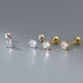 A40722 s925 sterling silver cute rhinestone stud trendy earrings