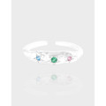 A41448 design wrinkled cubic zirconia adjustable sterling silver s925 ring