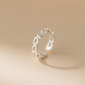 A45500 s925 sterling silver trendy sweet dainty hollowed heart ring