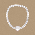 A46223 natural crystal bead stretchy rope charm s925 sterling silver beaded bracelet